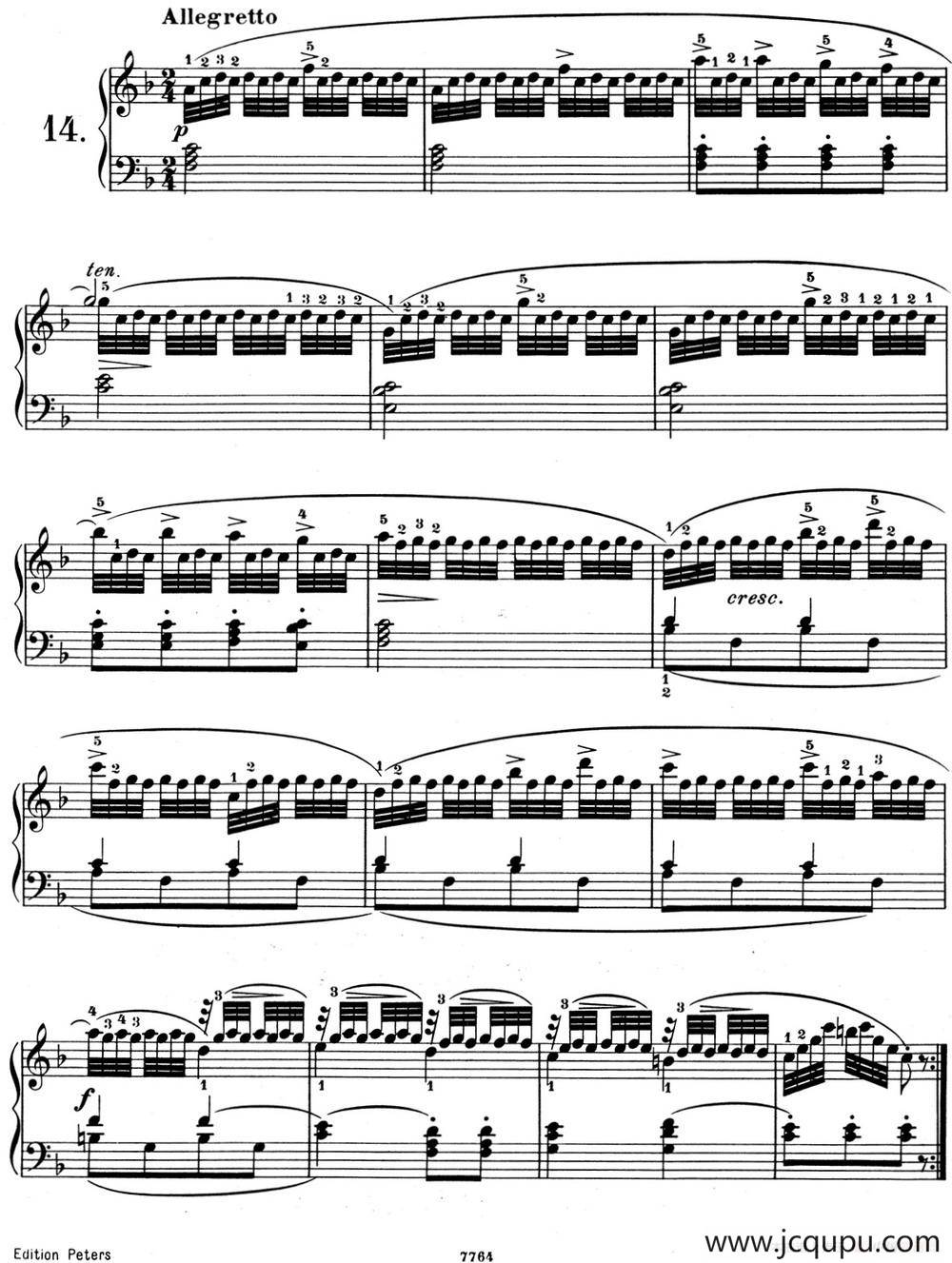 25首车尔尼Op.748练习曲（NO.14）简谱