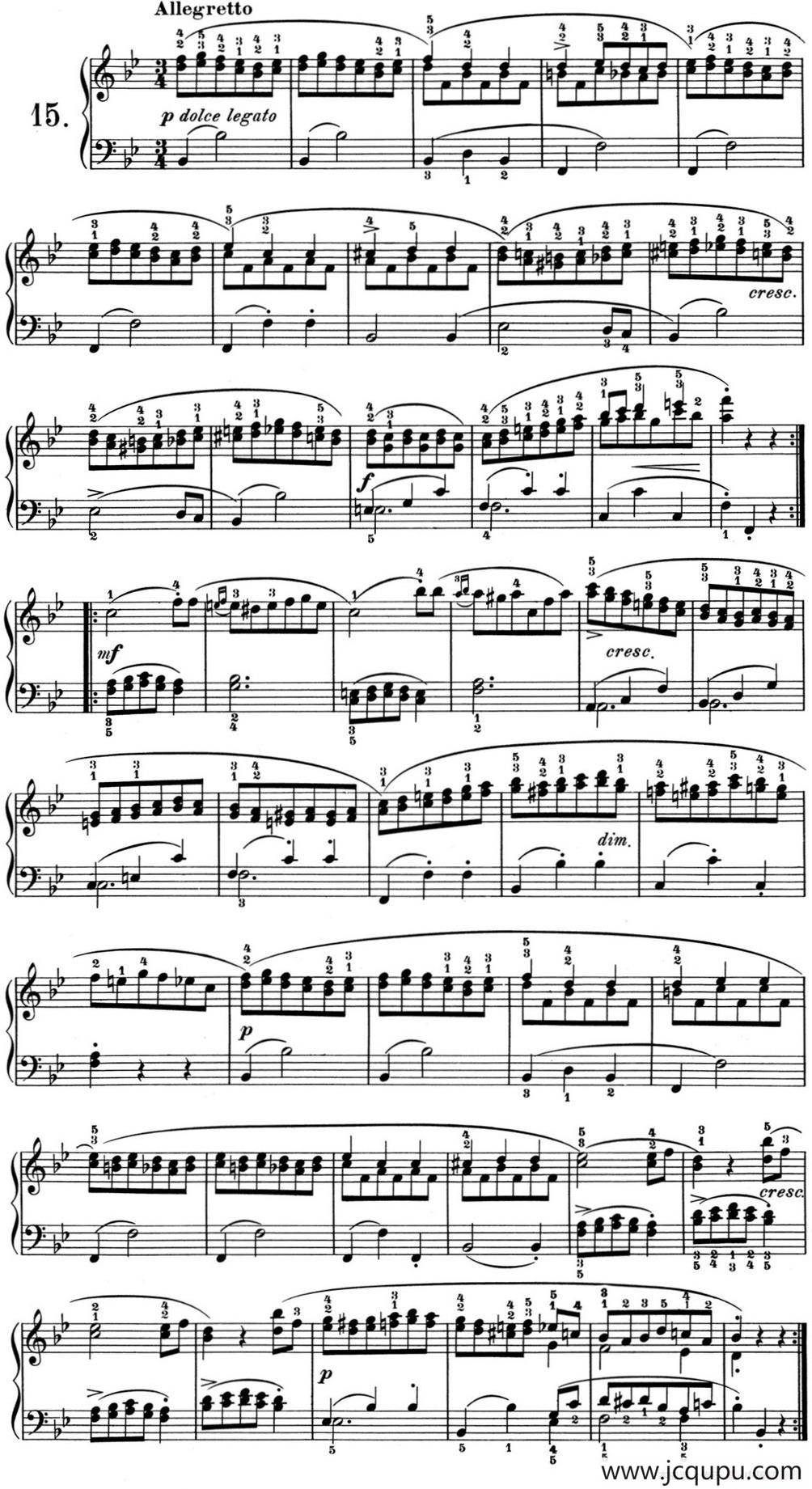 25首车尔尼Op.748练习曲（NO.15）简谱