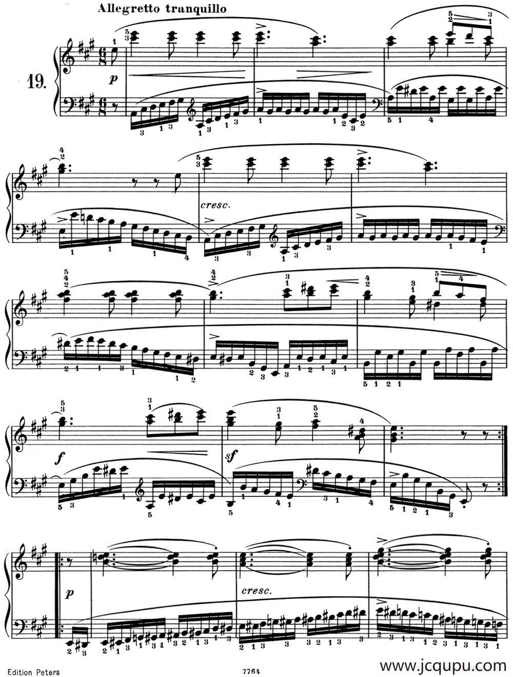 25首车尔尼Op.748练习曲（NO.19）简谱