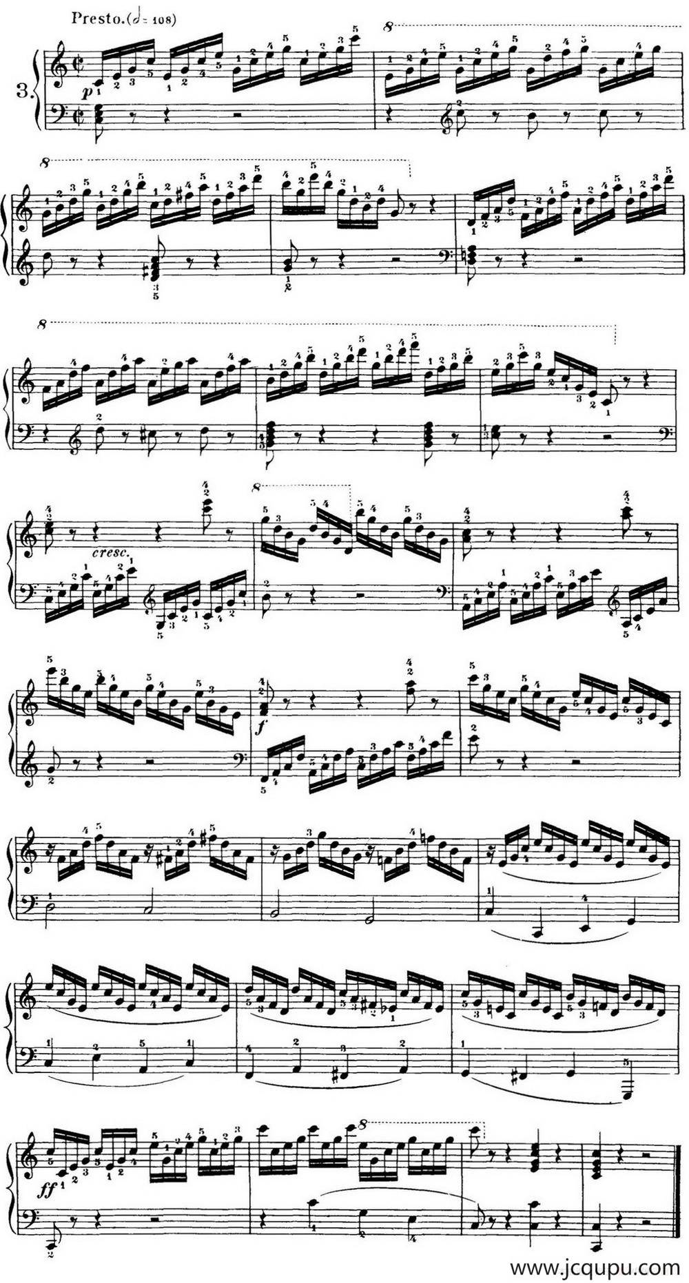 40首车尔尼Op.299钢琴快速练习曲（NO.3）简谱