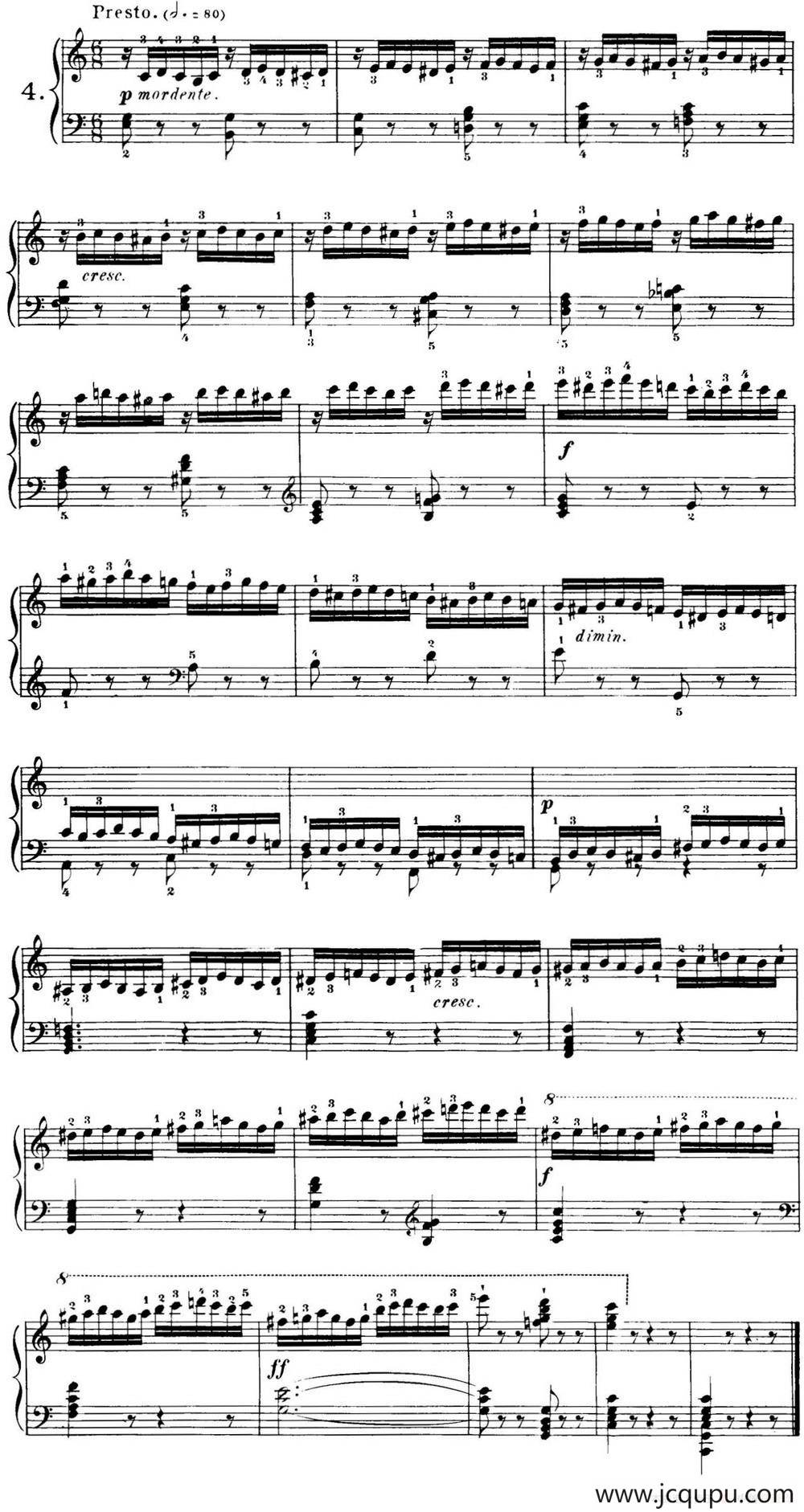 40首车尔尼Op.299钢琴快速练习曲（NO.4）简谱