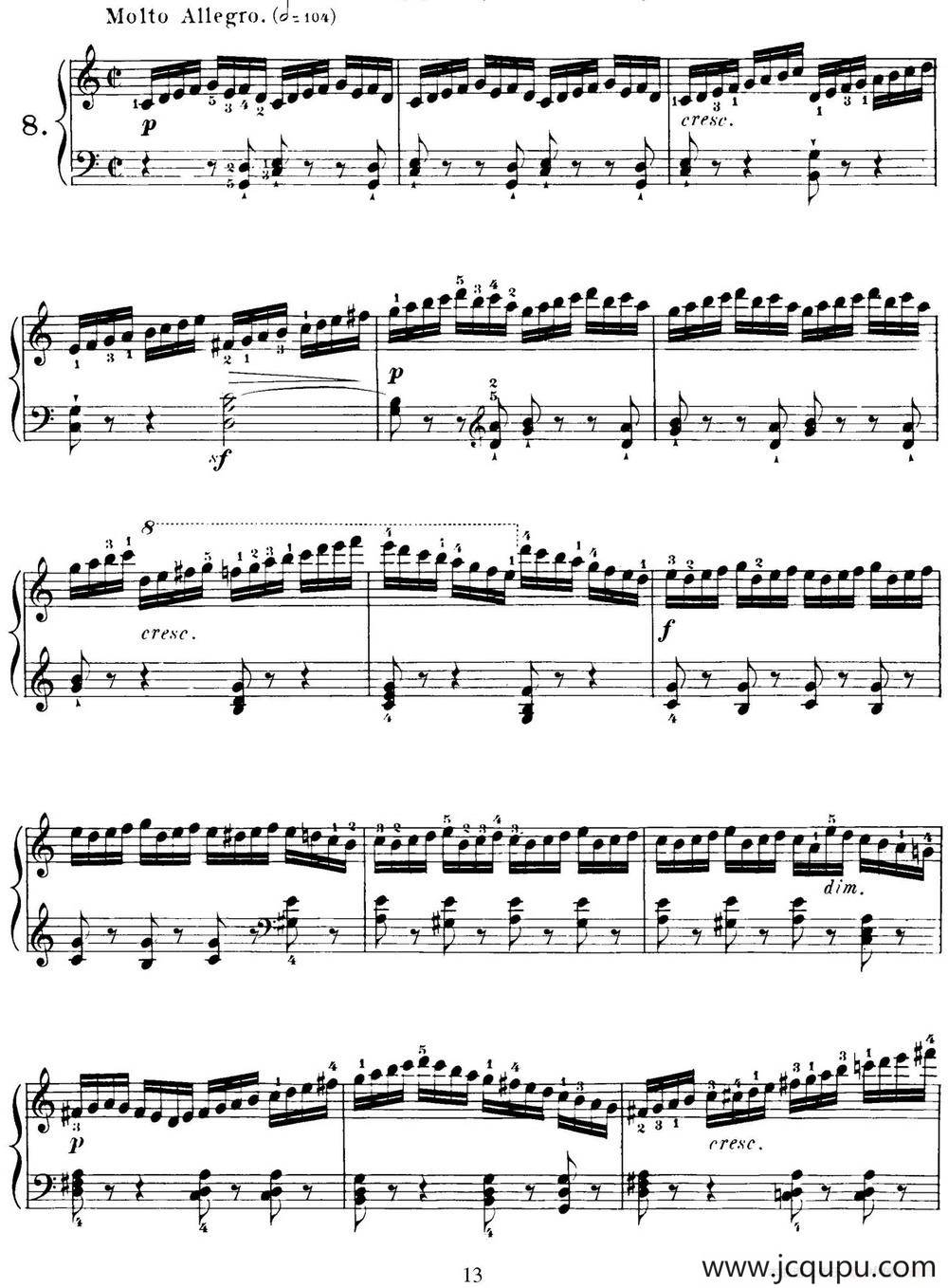 40首车尔尼Op.299钢琴快速练习曲（NO.8）简谱