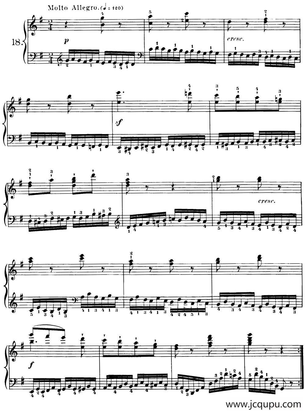 40首车尔尼Op.299钢琴快速练习曲（NO.18）简谱