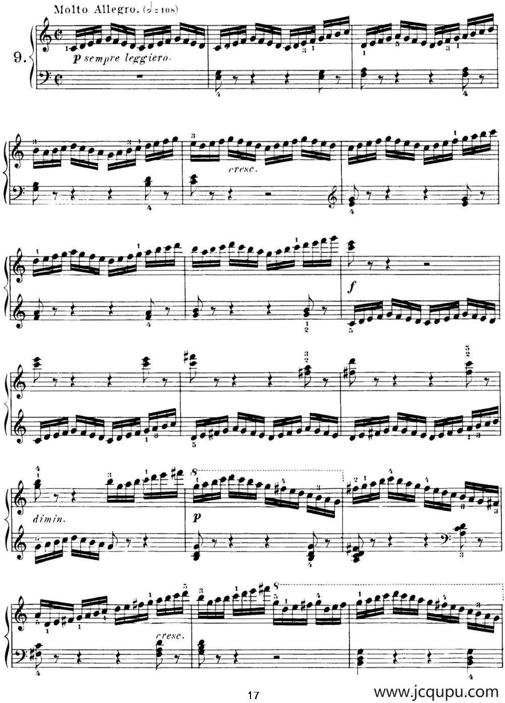 40首车尔尼Op.299钢琴快速练习曲（NO.9）简谱