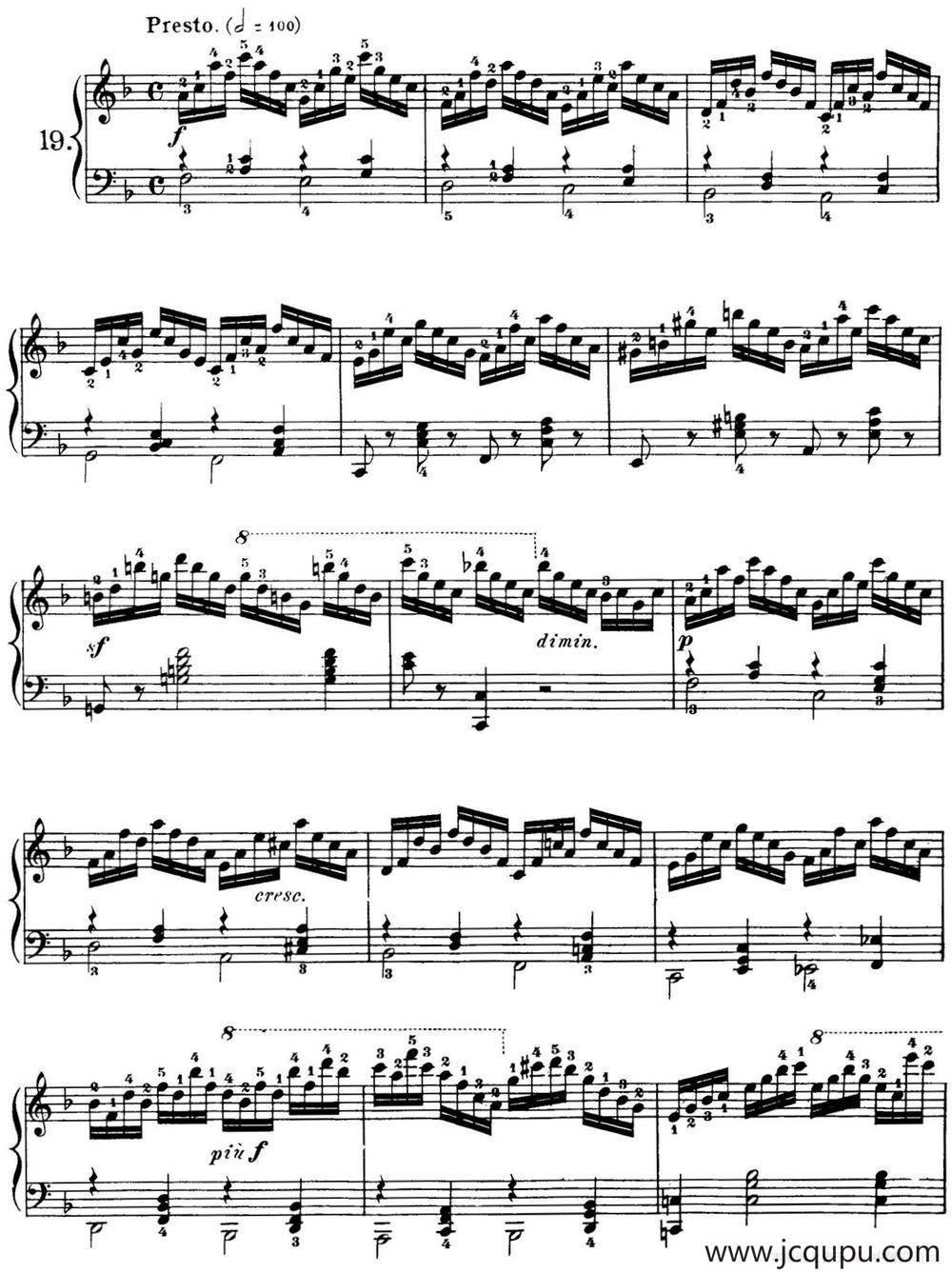 40首车尔尼Op.299钢琴快速练习曲（NO.19）简谱