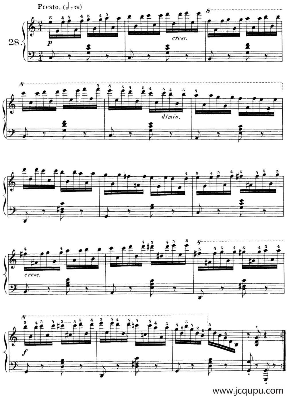 40首车尔尼Op.299钢琴快速练习曲（NO.28）简谱