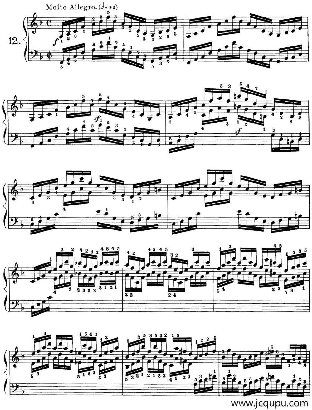 40首车尔尼Op.299钢琴快速练习曲（NO.12）简谱