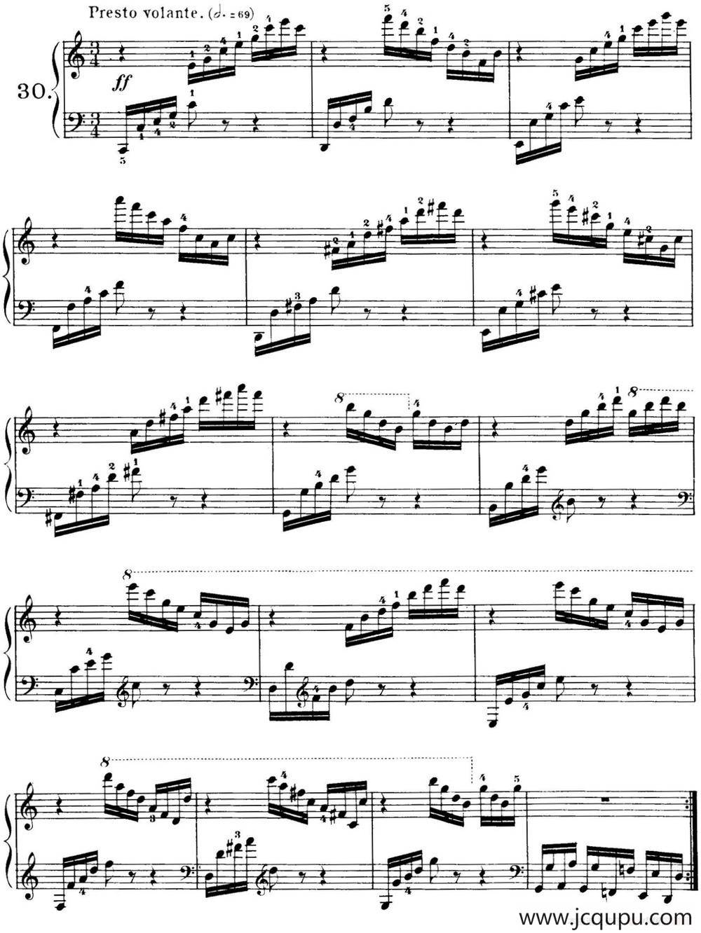 40首车尔尼Op.299钢琴快速练习曲（NO.30）简谱