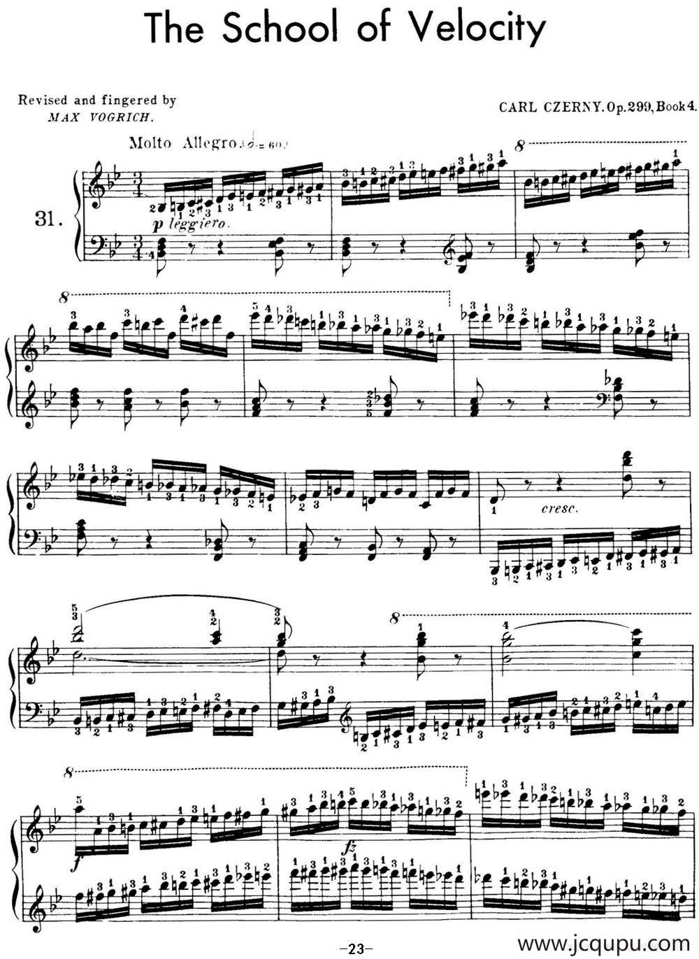 40首车尔尼Op.299钢琴快速练习曲（NO.31）简谱