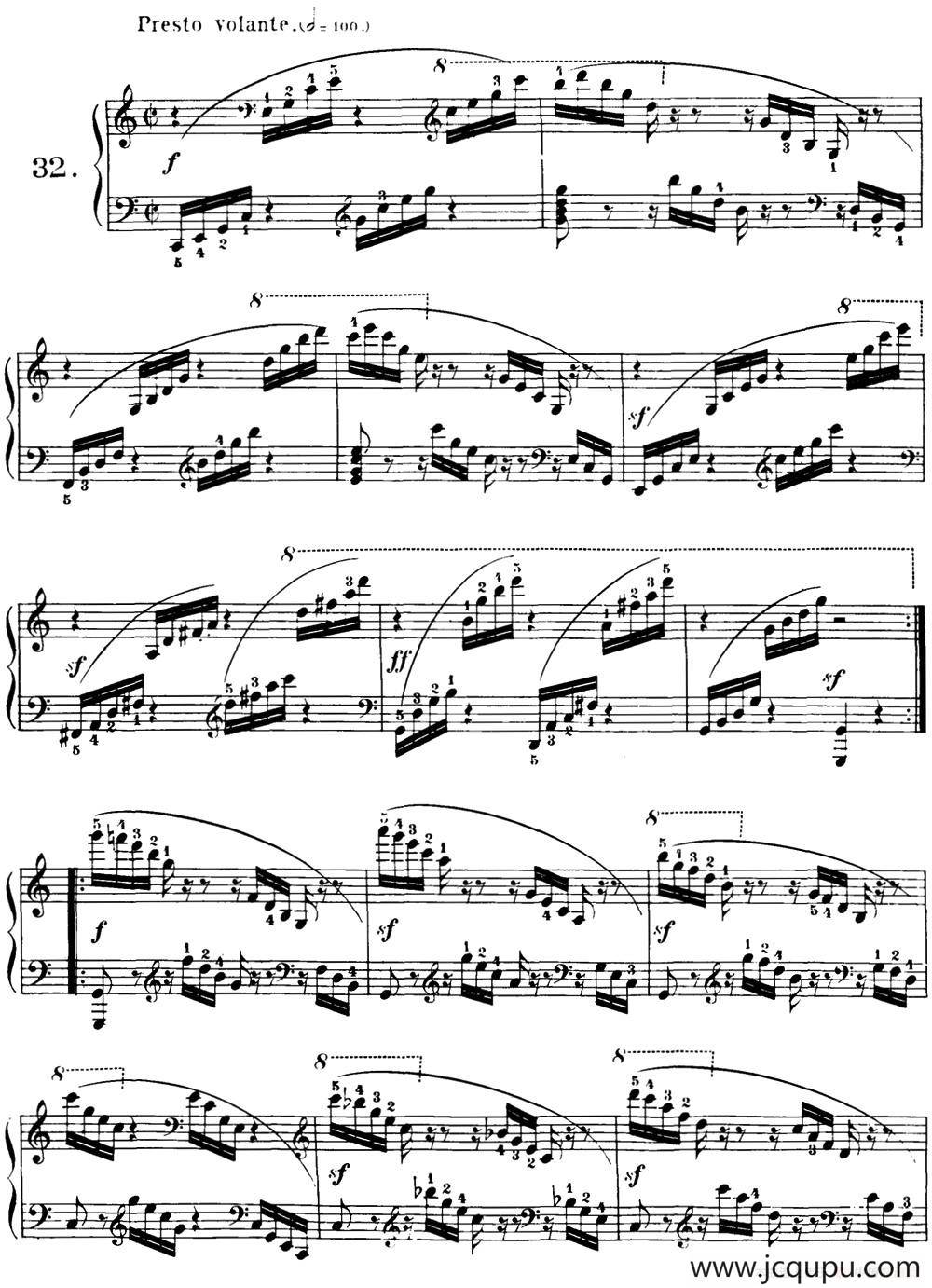 40首车尔尼Op.299钢琴快速练习曲（NO.32）简谱