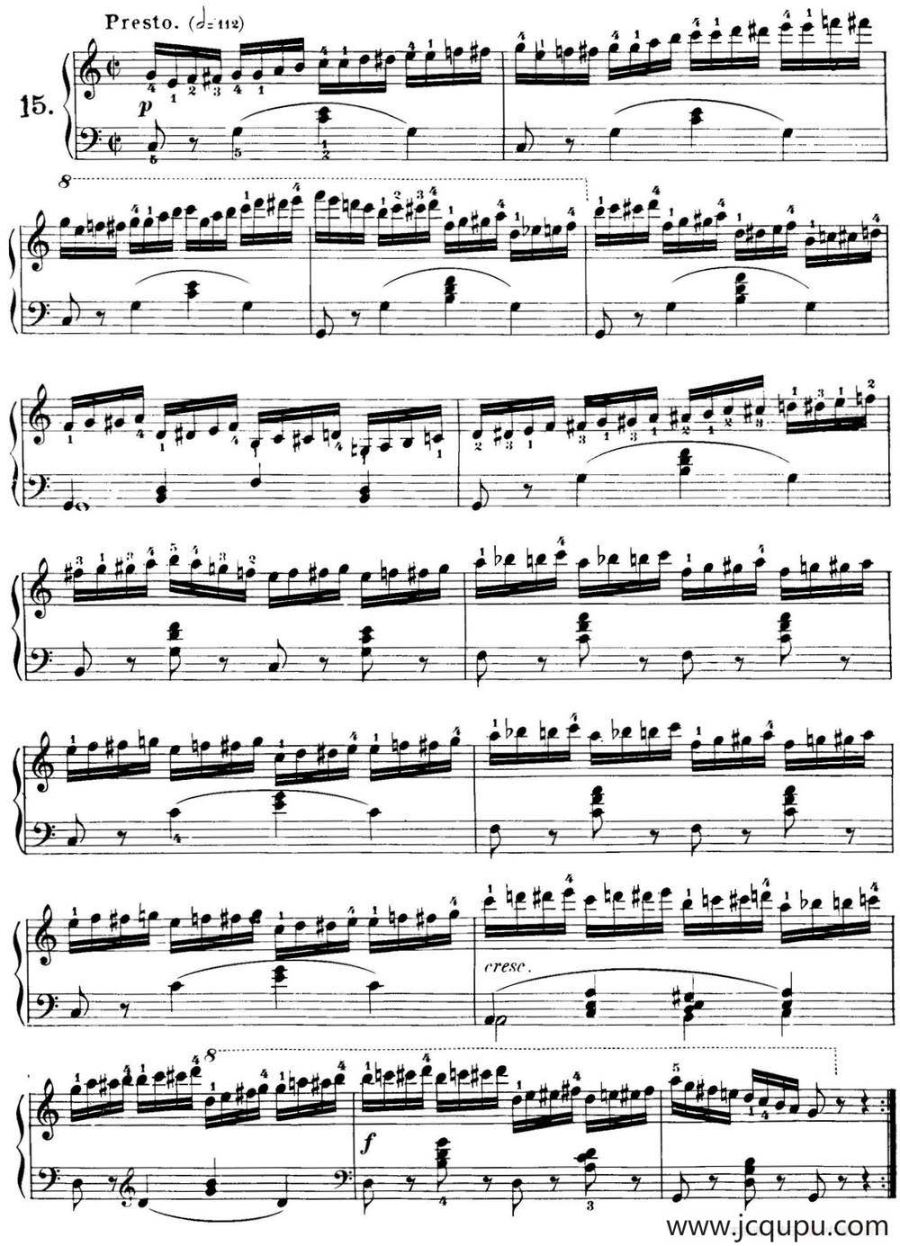 40首车尔尼Op.299钢琴快速练习曲（NO.15）简谱