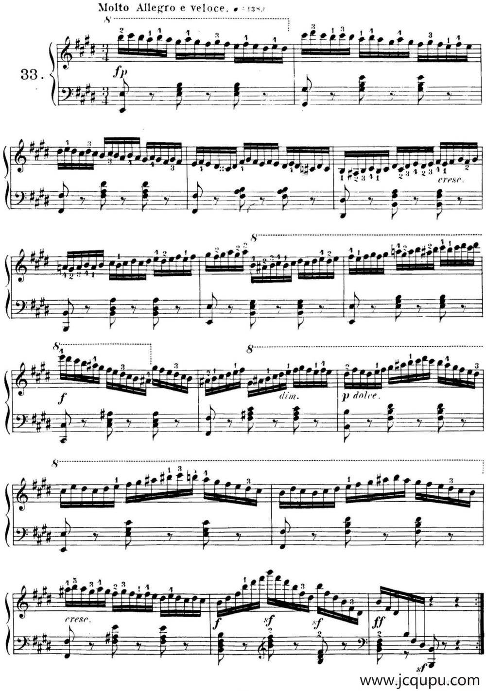 40首车尔尼Op.299钢琴快速练习曲（NO.33）简谱