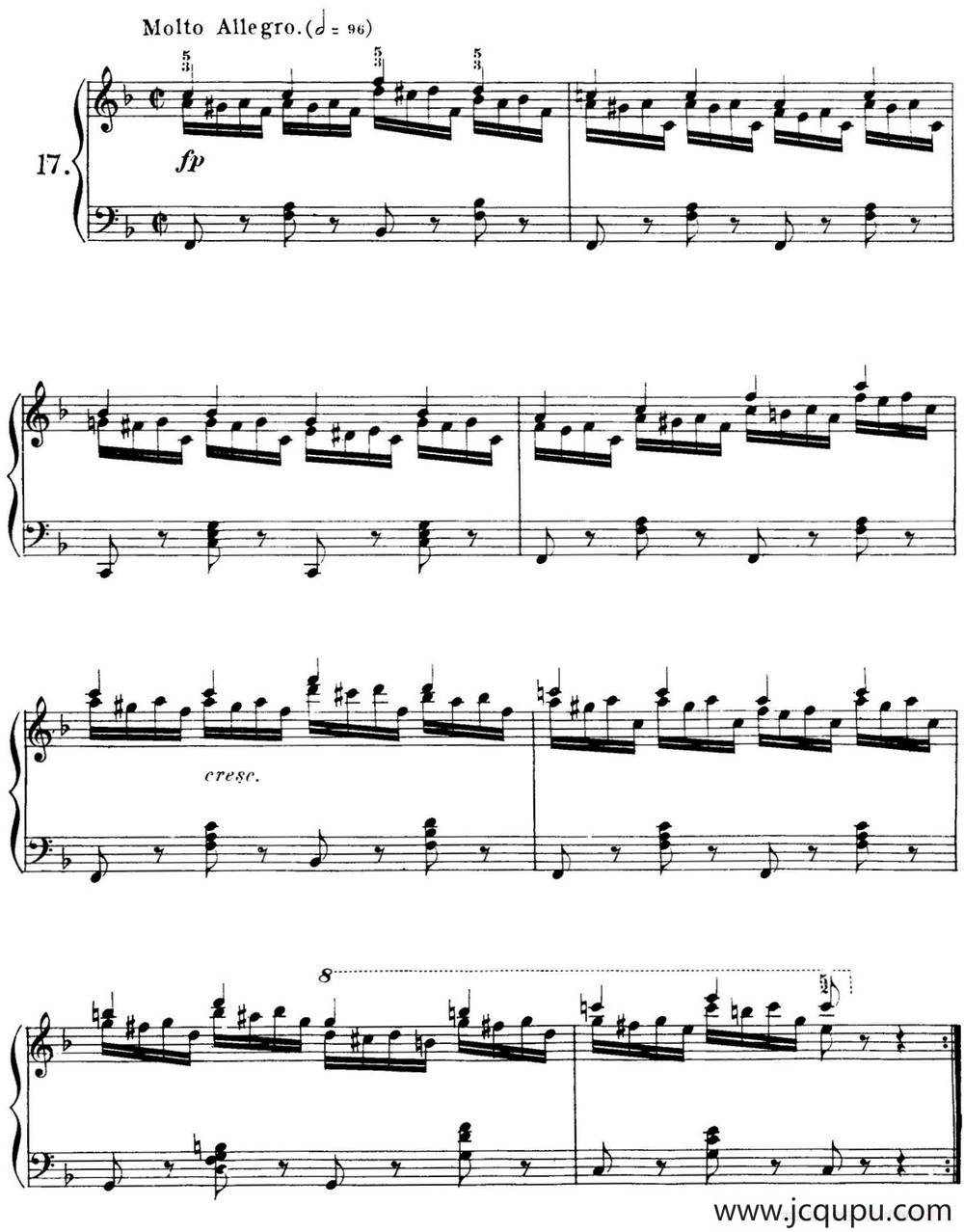 40首车尔尼Op.299钢琴快速练习曲（NO.17）简谱