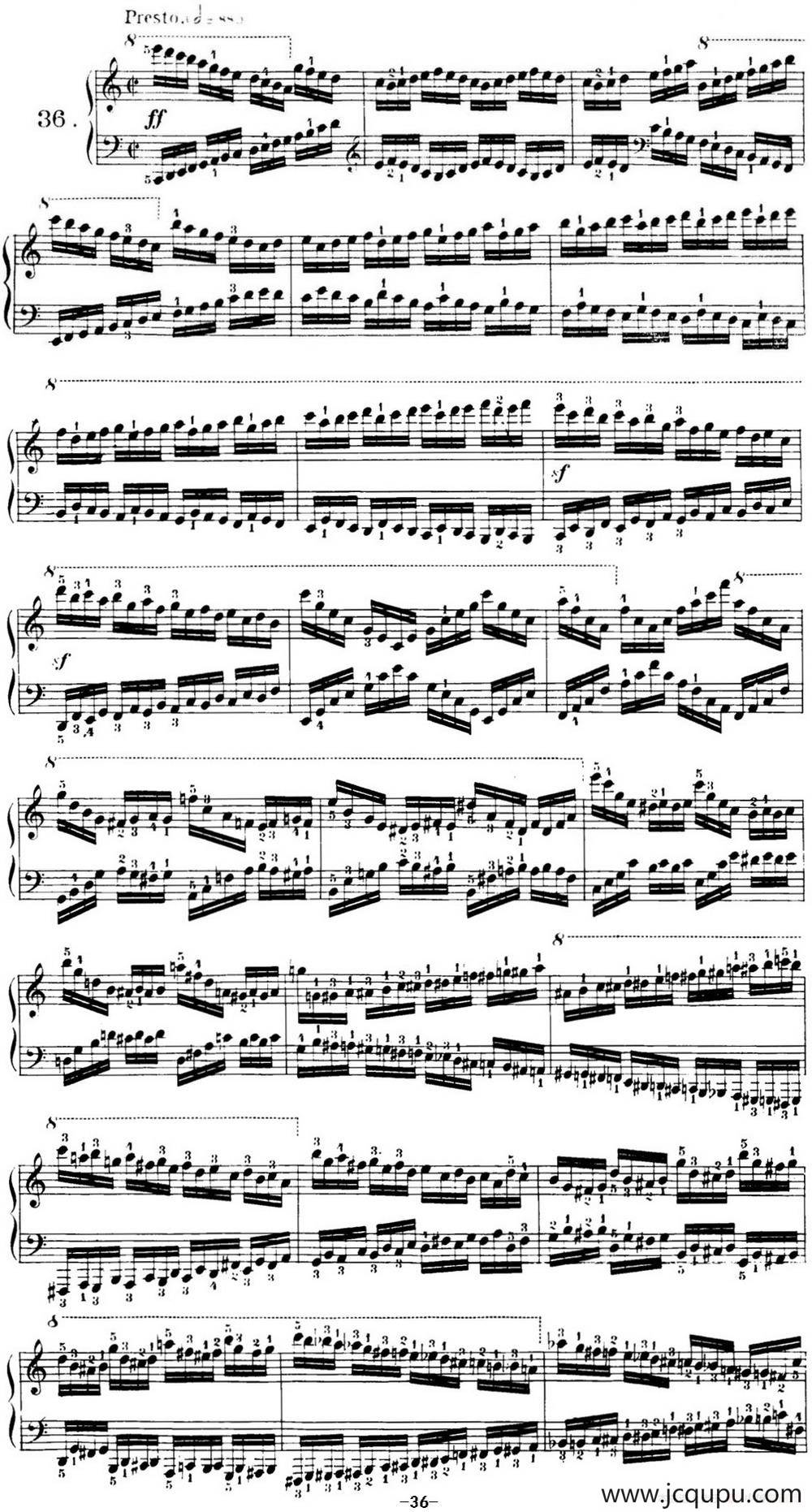 40首车尔尼Op.299钢琴快速练习曲（NO.36）简谱