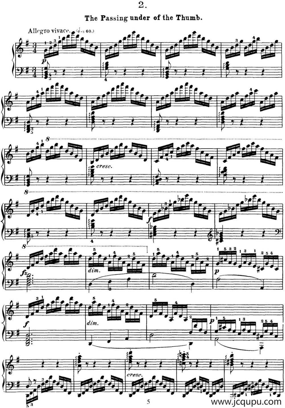 50首车尔尼Op.740钢琴手指灵巧技术练习曲（NO.2）简谱