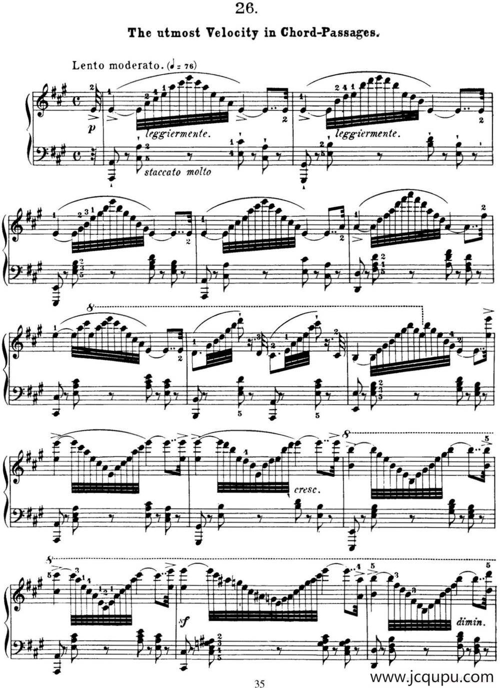 50首车尔尼Op.740钢琴手指灵巧技术练习曲（NO.26）简谱