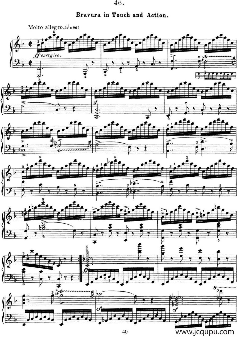 50首车尔尼Op.740钢琴手指灵巧技术练习曲（NO.46）简谱