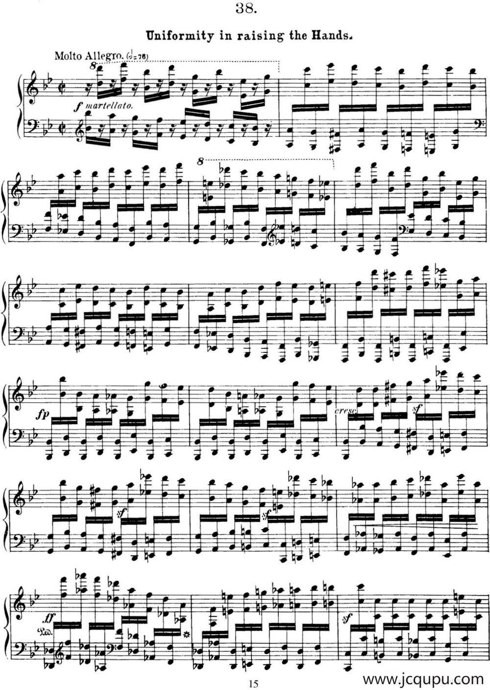 50首车尔尼Op.740钢琴手指灵巧技术练习曲（NO.38）简谱