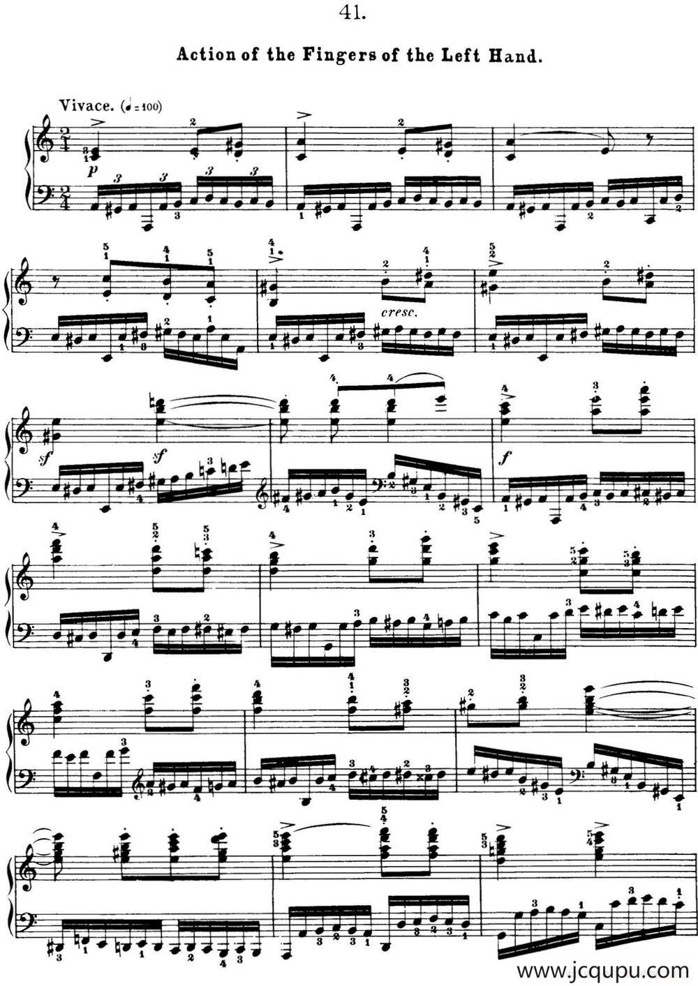 50首车尔尼Op.740钢琴手指灵巧技术练习曲（NO.41）简谱