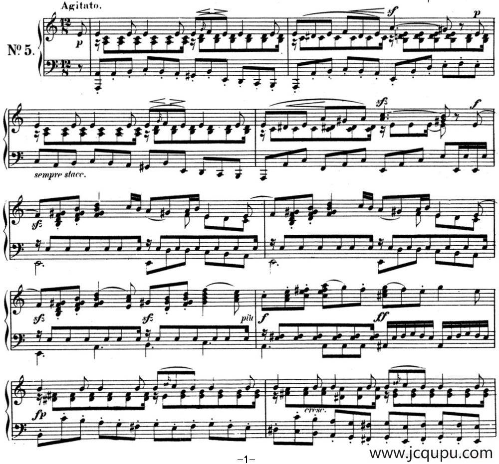 门德尔松无词歌Op.38（NO.5）简谱