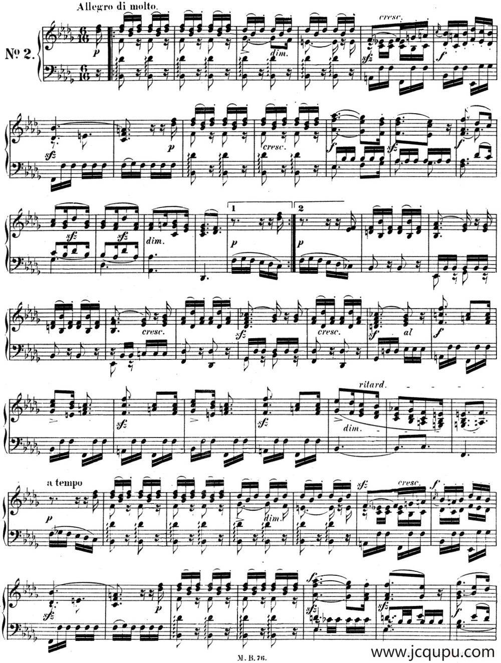 门德尔松无词歌Op.30（NO.2）简谱