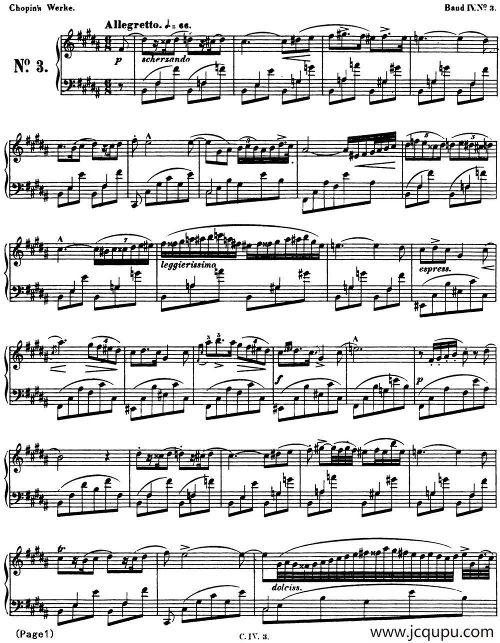 B大调夜曲Op.9（NO.3）简谱