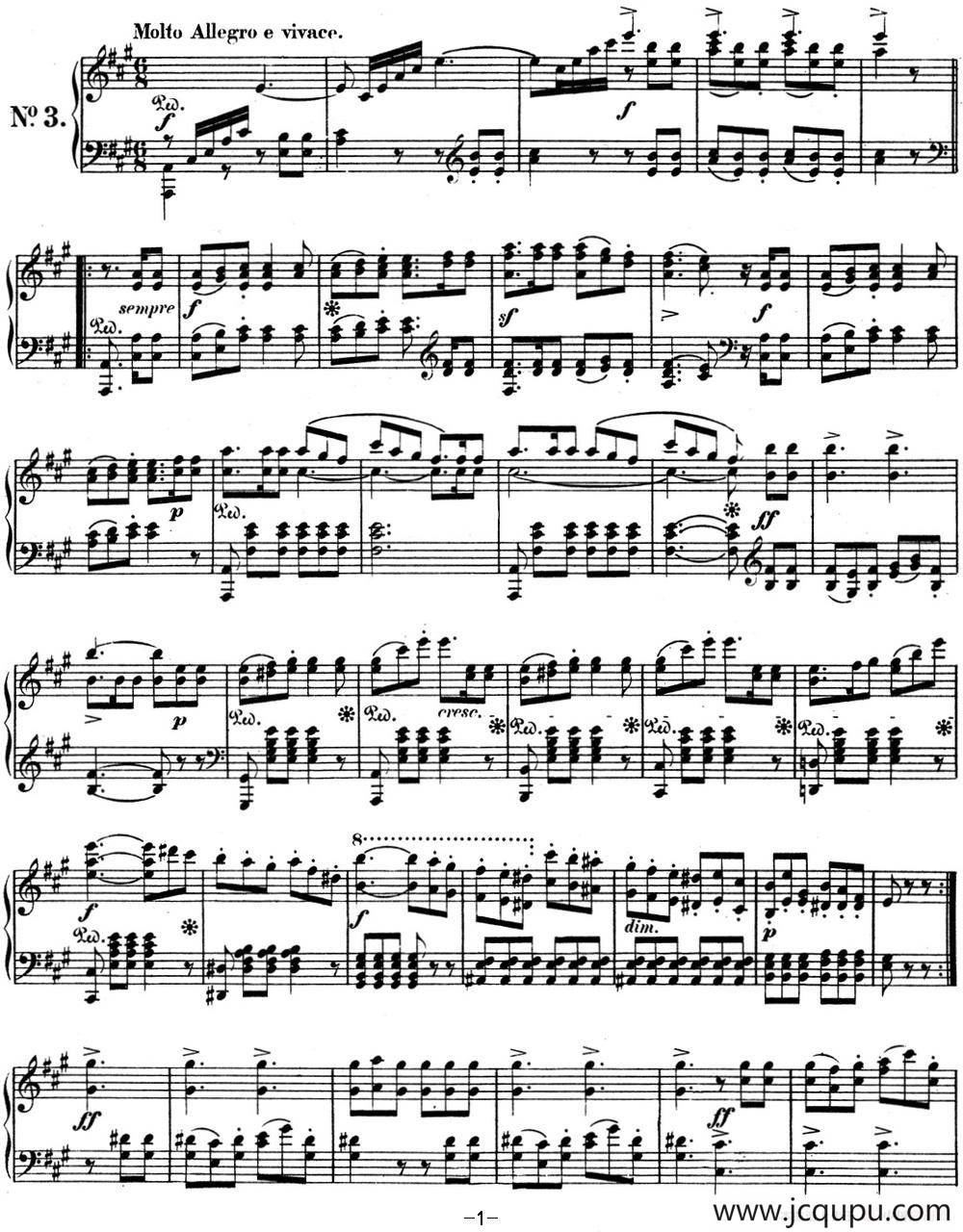 门德尔松无词歌Op.19（NO.3）简谱