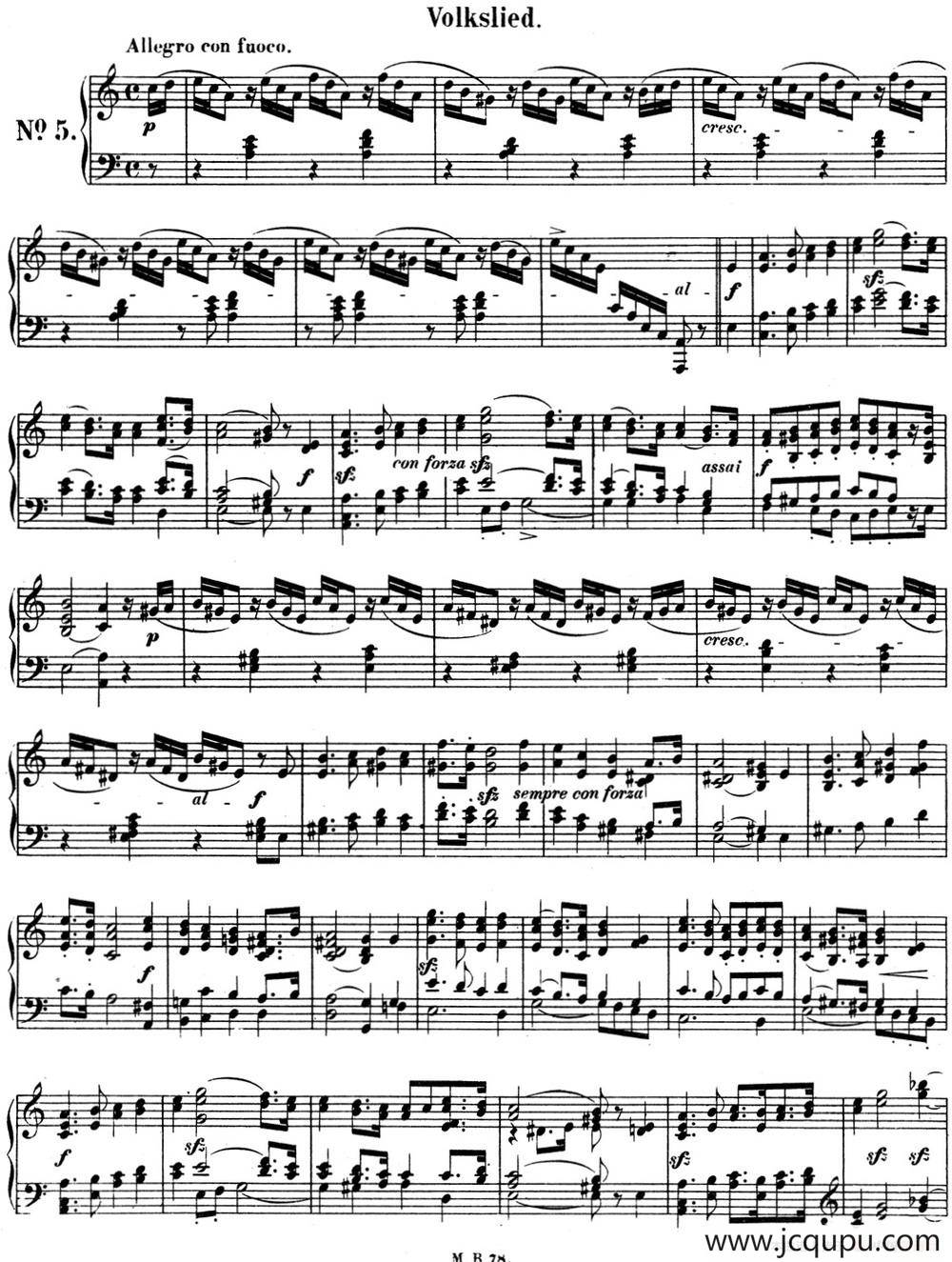 门德尔松无词歌Op.53（NO.5）简谱