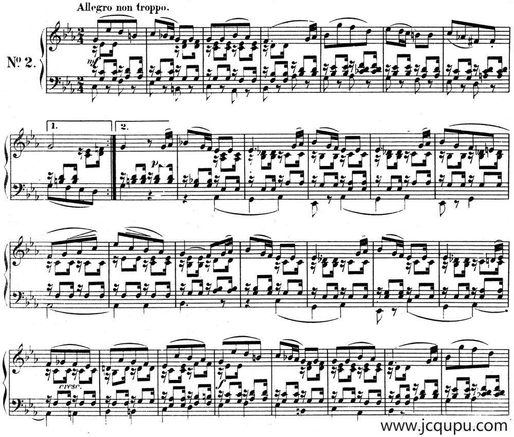 门德尔松无词歌Op.38（NO.2）简谱