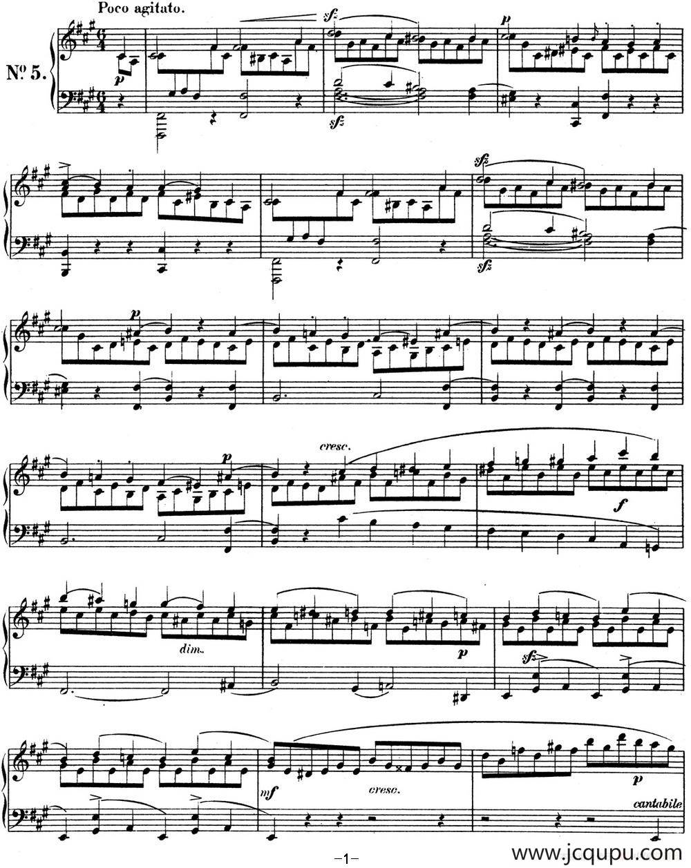 门德尔松无词歌Op.19（NO.5）简谱