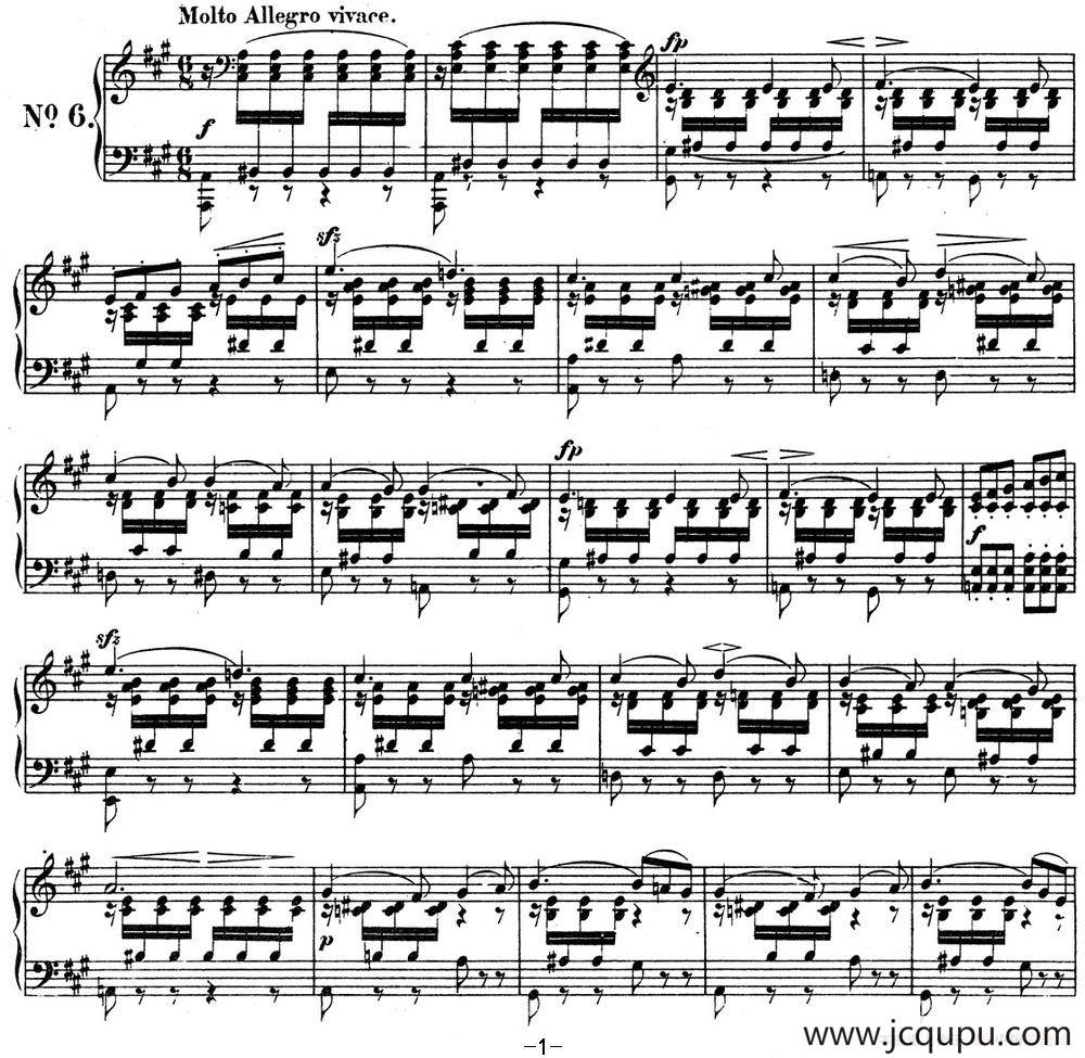 门德尔松无词歌Op.53（NO.6）简谱