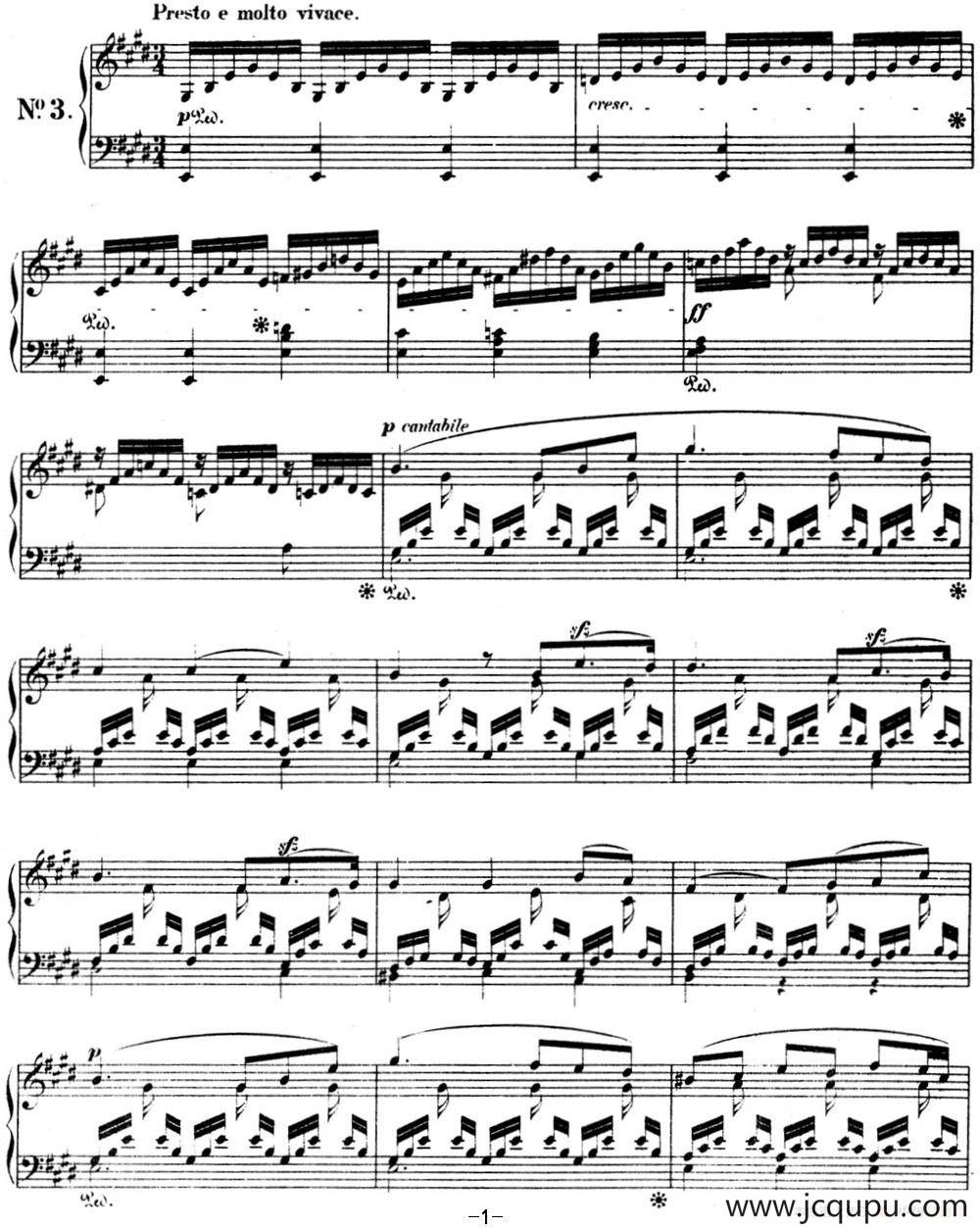 门德尔松无词歌Op.38（NO.3）简谱