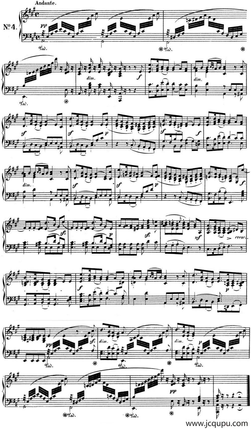 门德尔松无词歌Op.38（NO.4）简谱