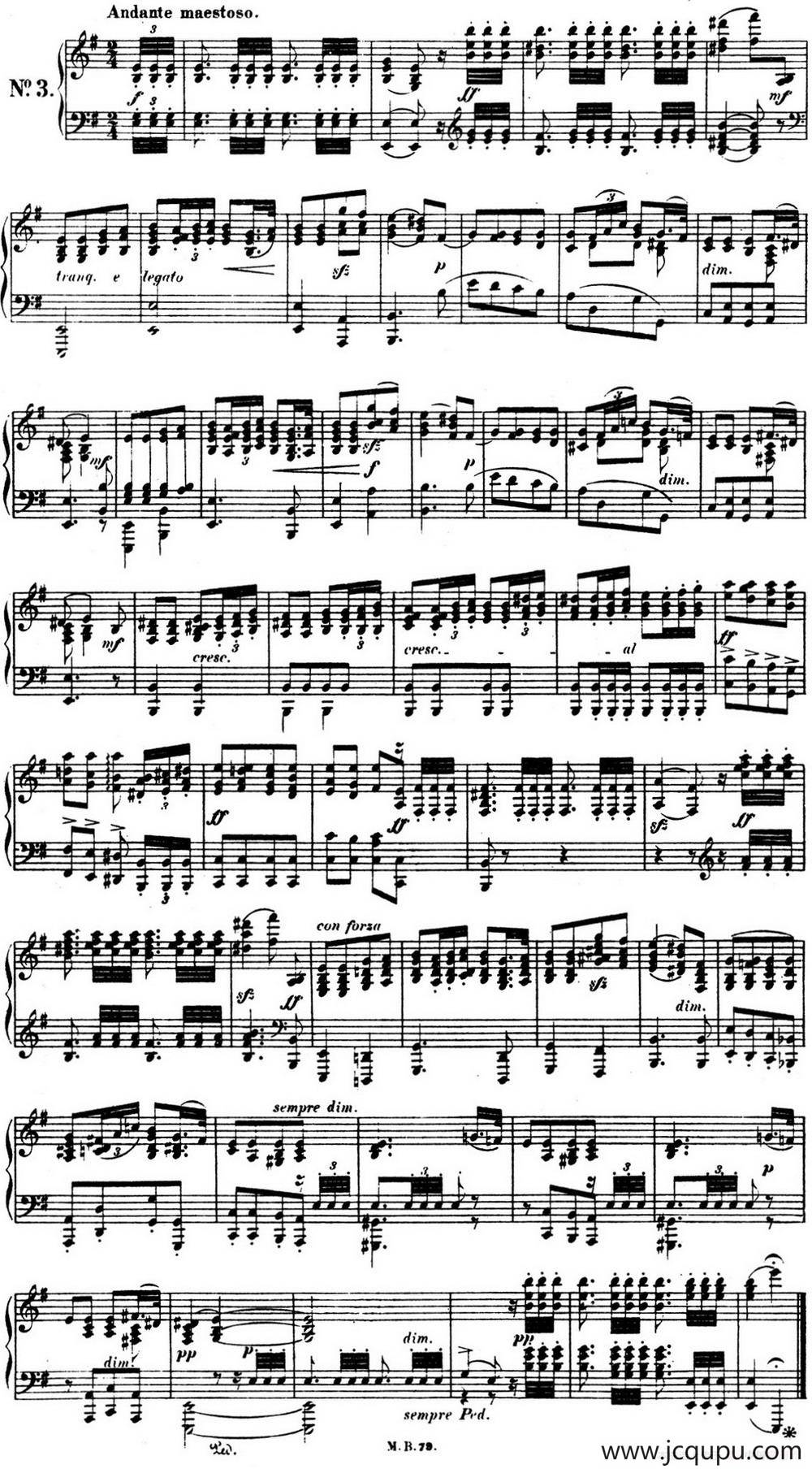 门德尔松无词歌Op.62（NO.3）简谱