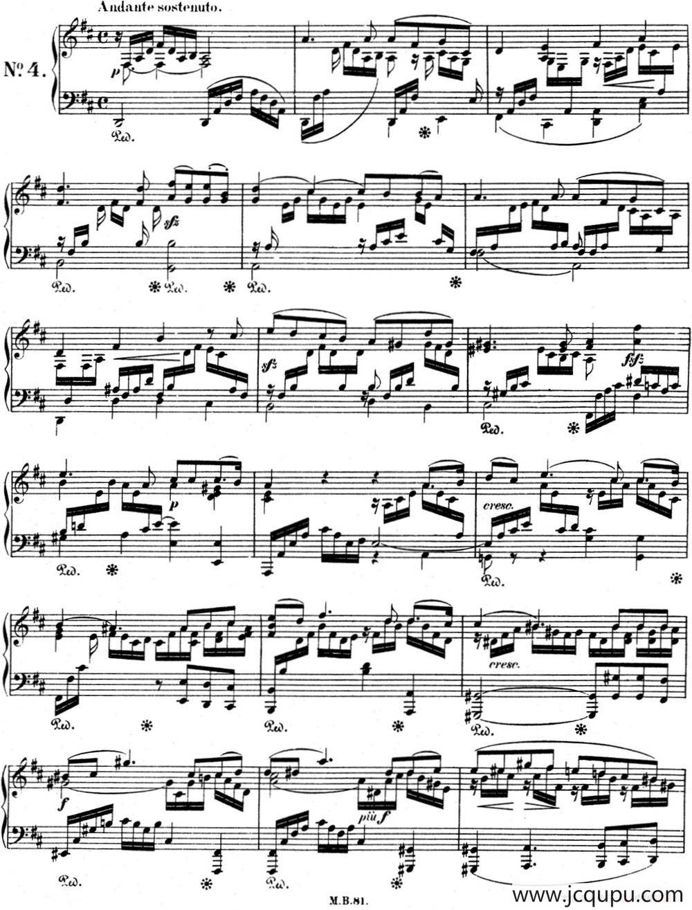 门德尔松无词歌Op.85（NO.4）简谱