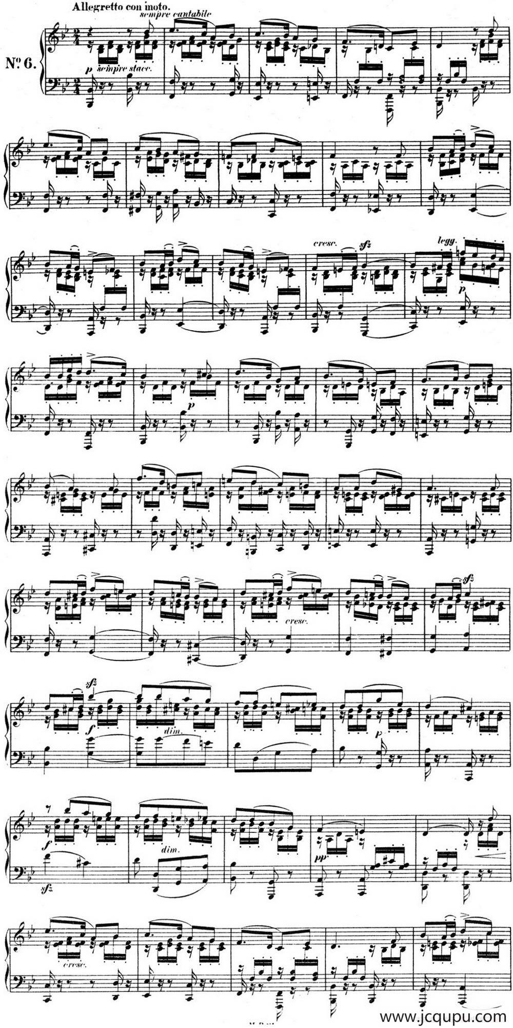 门德尔松无词歌Op.85（NO.6）简谱