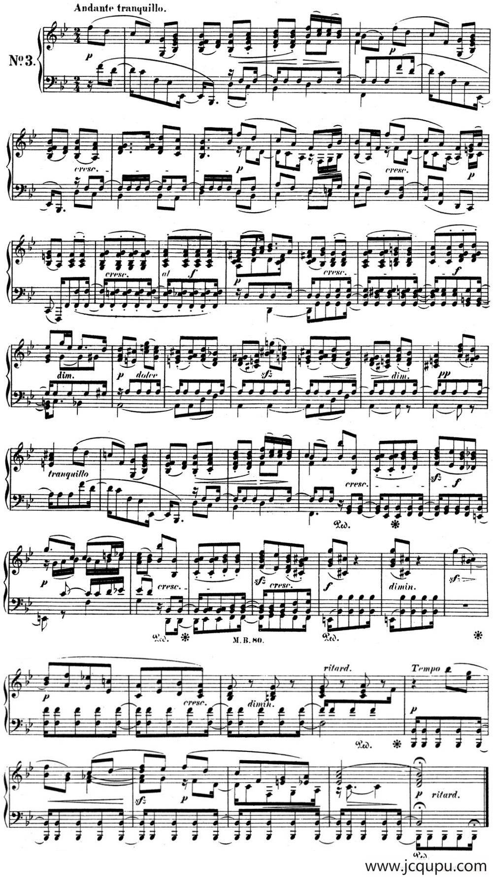 门德尔松无词歌Op.67（NO.3）简谱