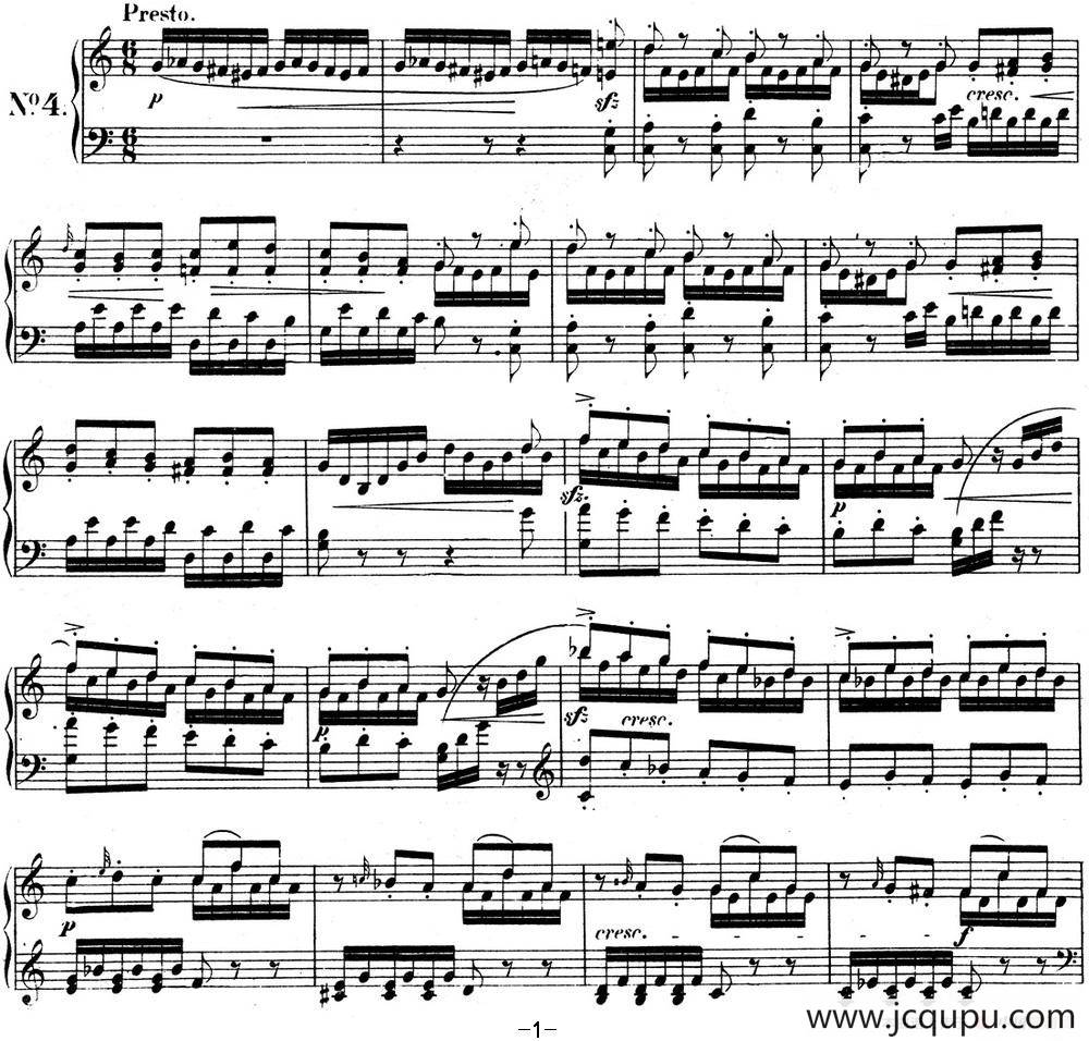 门德尔松无词歌Op.67（NO.4）简谱