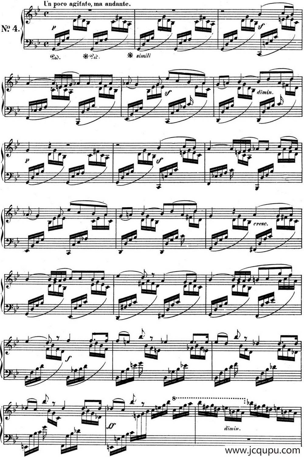 门德尔松无词歌Op.102（NO.4）简谱