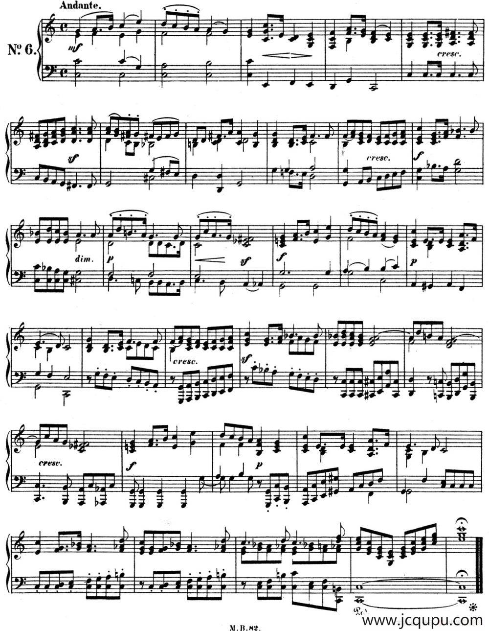 门德尔松无词歌Op.102（NO.6）简谱