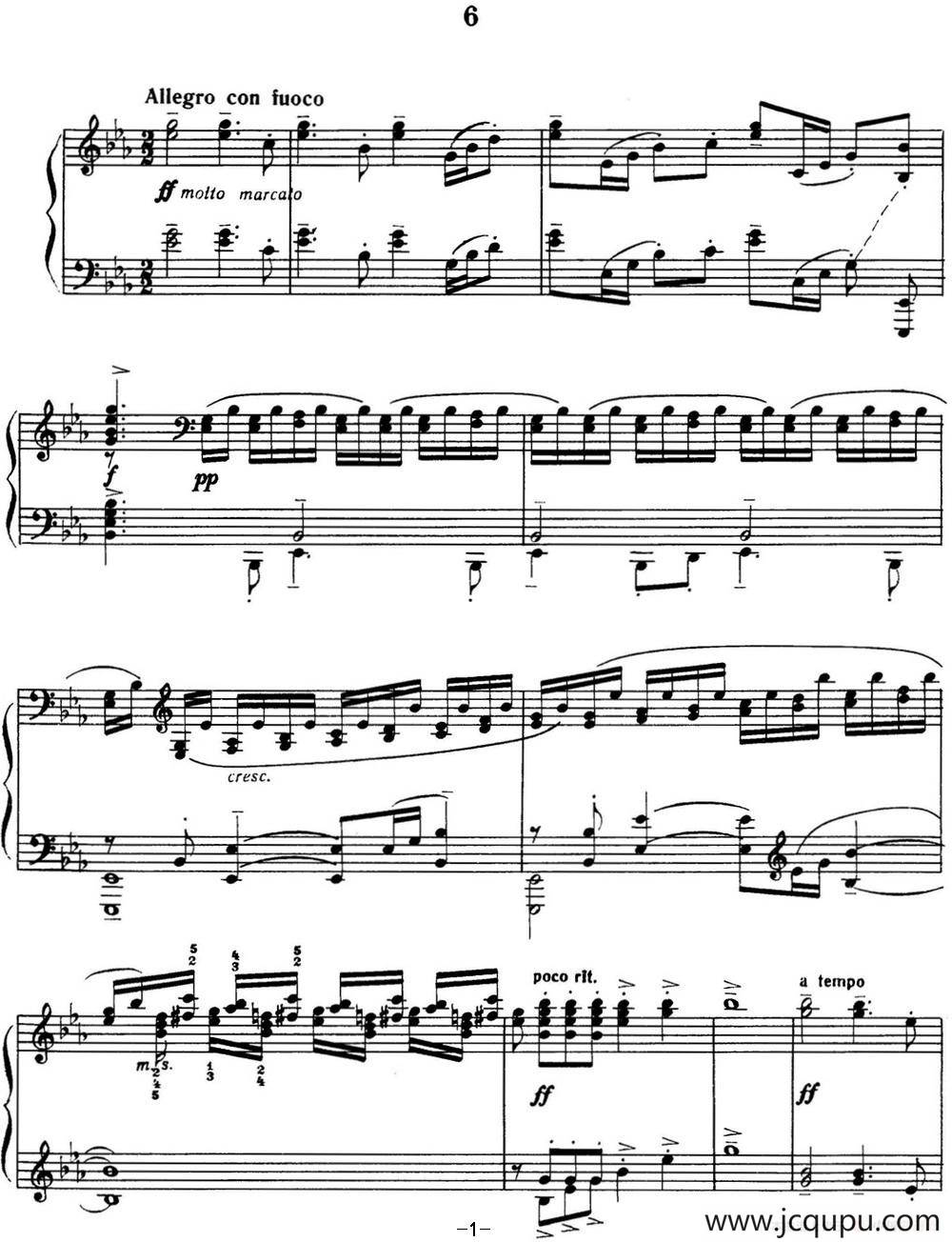 拉赫玛尼诺夫 音画练习曲6或7 Etudes tableaux Op.33 No.6简谱