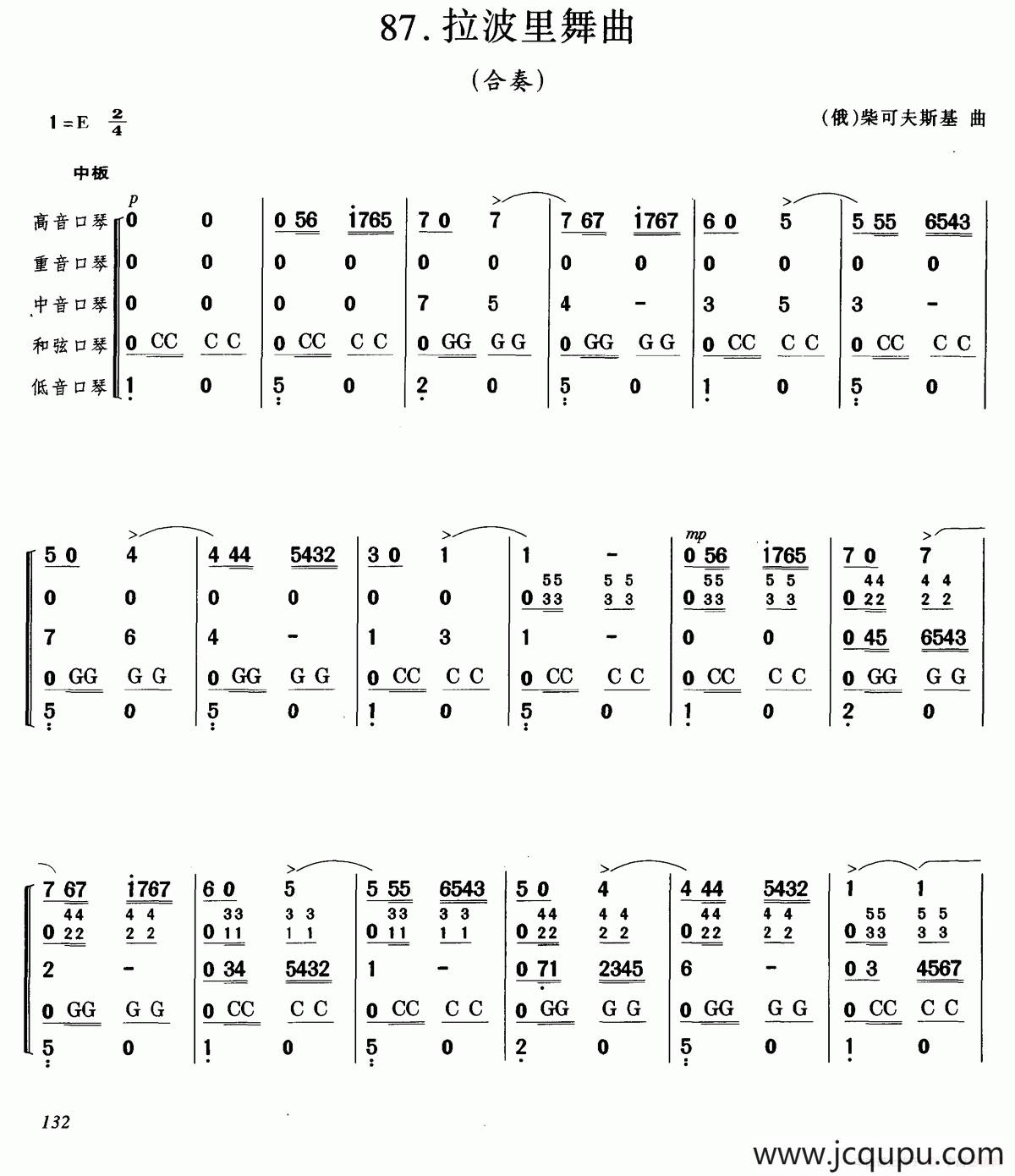 拉波里舞曲（合奏）简谱