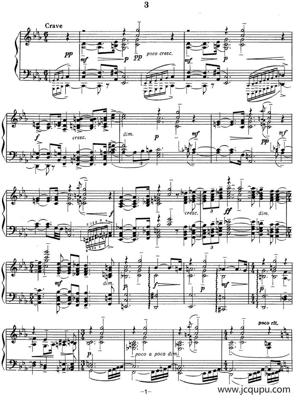 拉赫玛尼诺夫 音画练习曲3 Etudes tableaux Op.33 No.3简谱