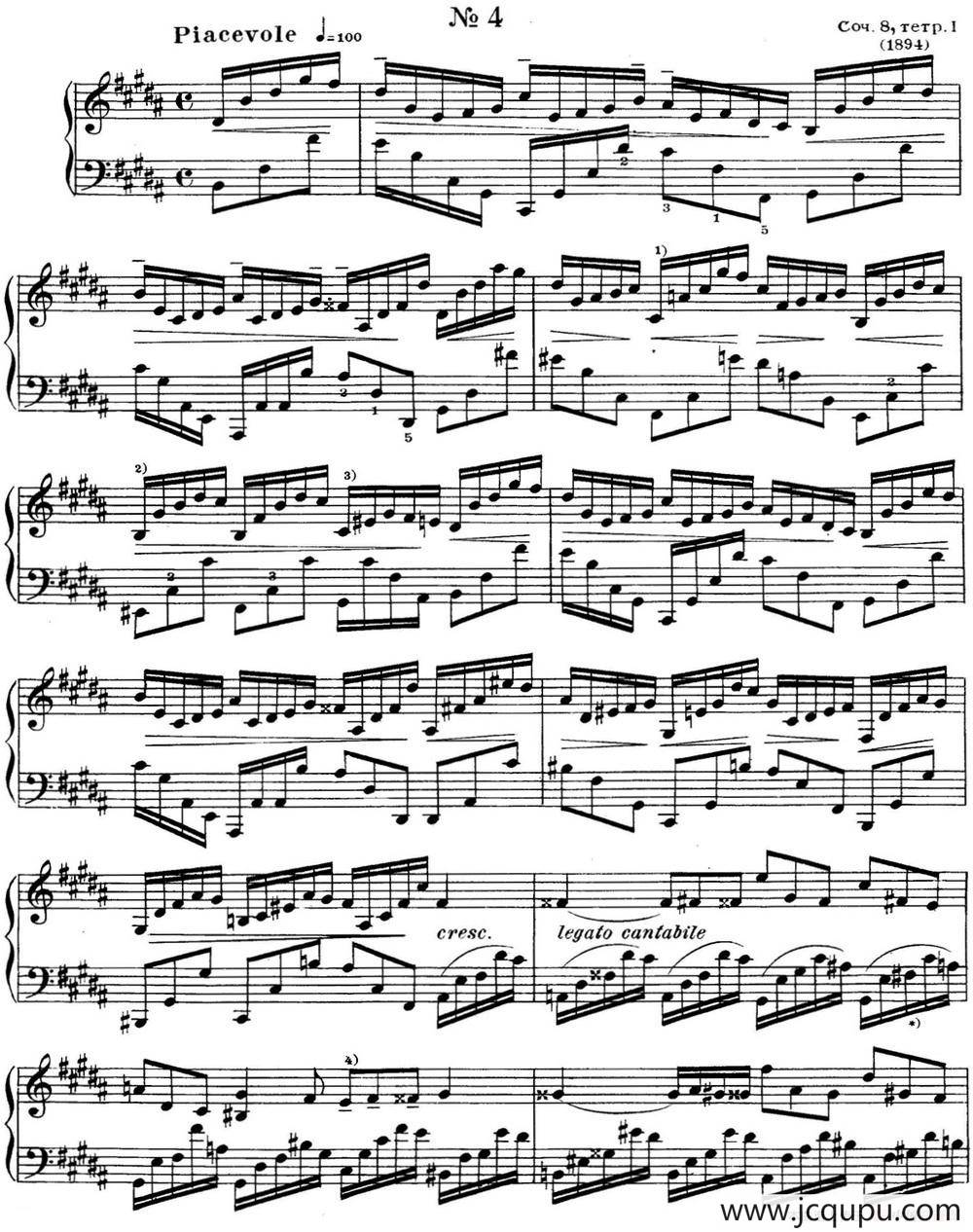 斯克里亚宾 钢琴练习曲 Op.8 No.4 Alexander Scriabin Etudes简谱