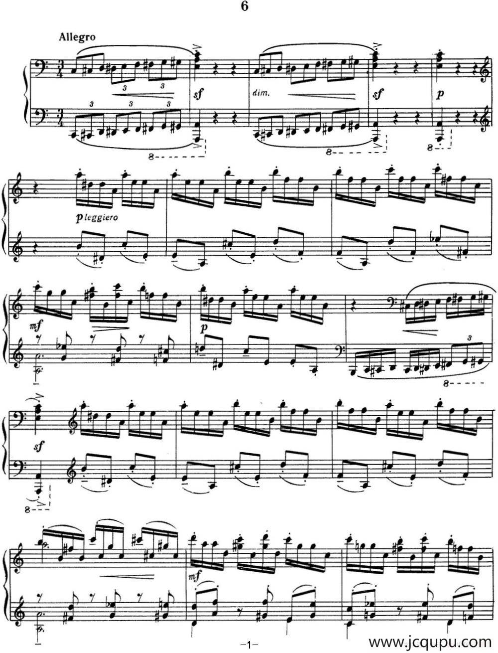 拉赫玛尼诺夫 音画练习曲14或15 Etudes tableaux Op.39 No.6简谱