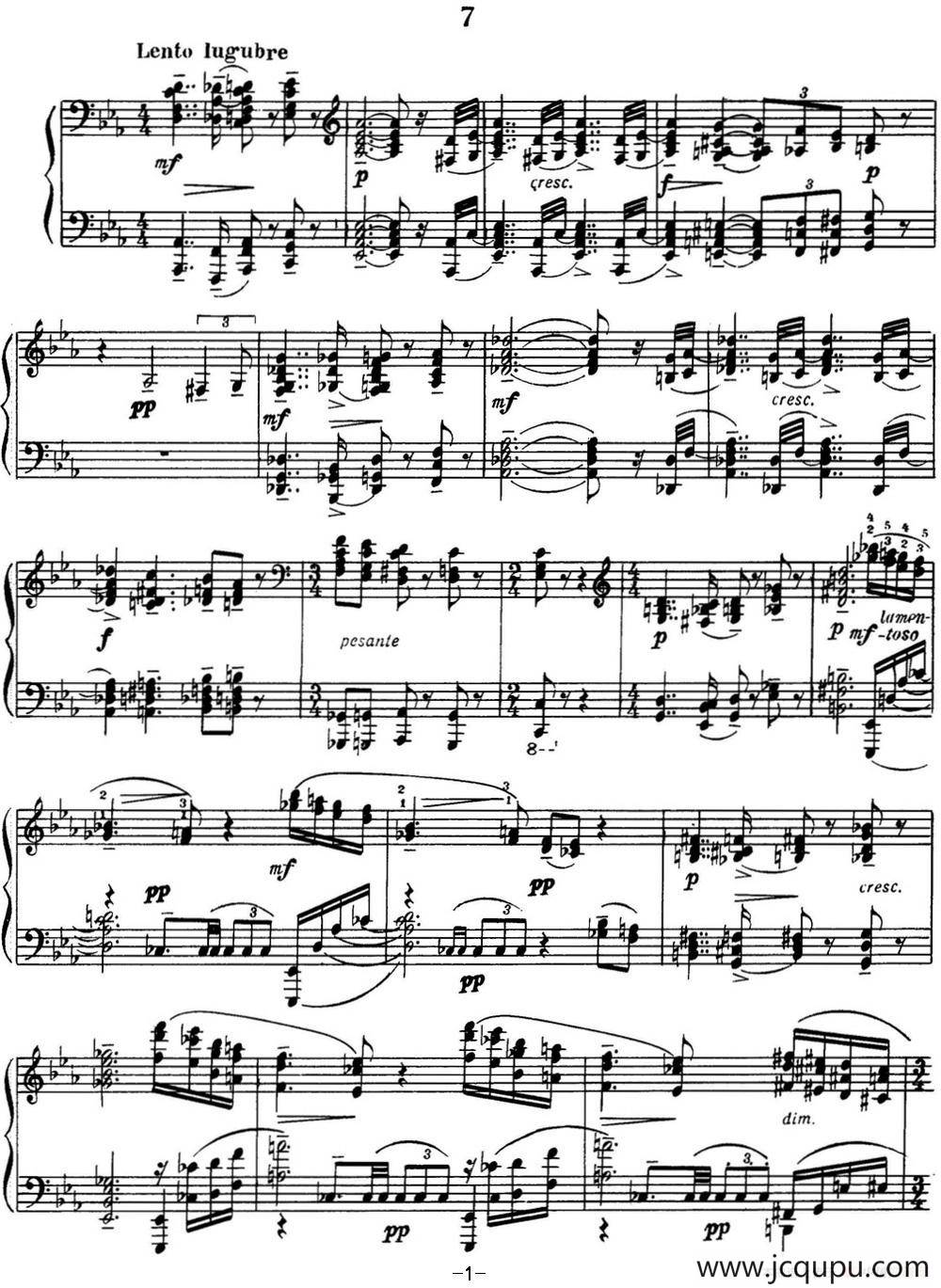 拉赫玛尼诺夫 音画练习曲15或16 Etudes tableaux Op.39 No.7简谱