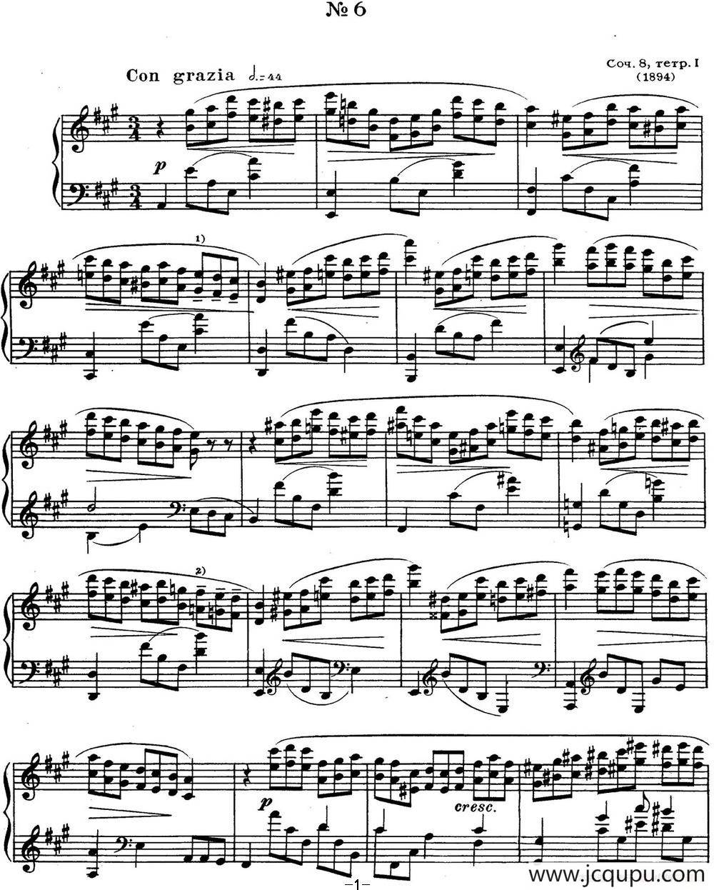 斯克里亚宾 钢琴练习曲 Op.8 No.6 Alexander Scriabin Etudes简谱