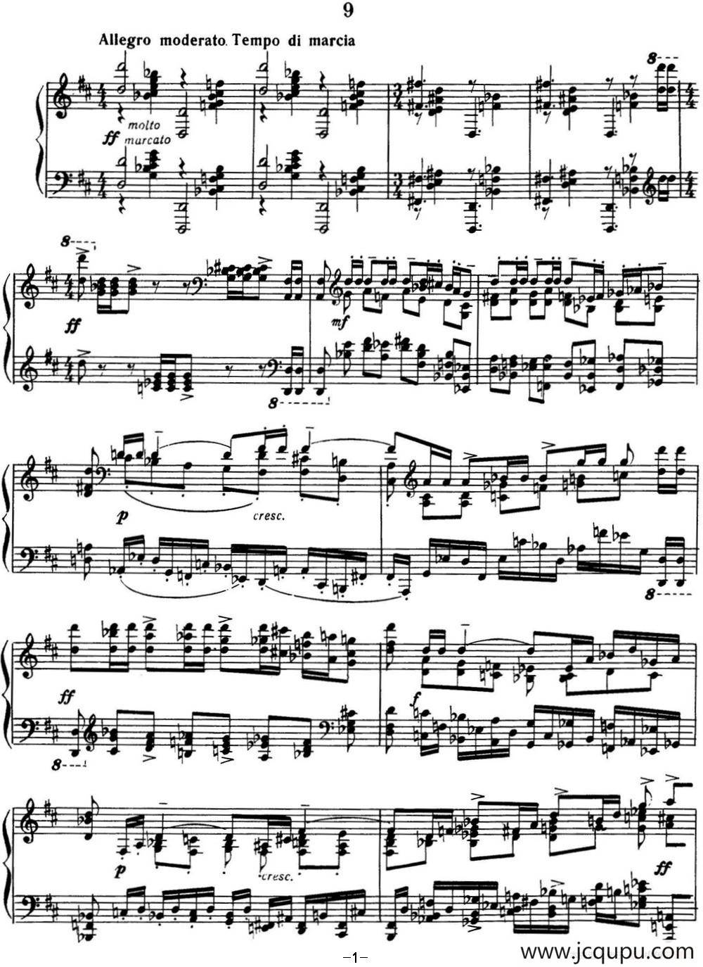 拉赫玛尼诺夫 音画练习曲17或18 Etudes tableaux Op.39 No.9简谱