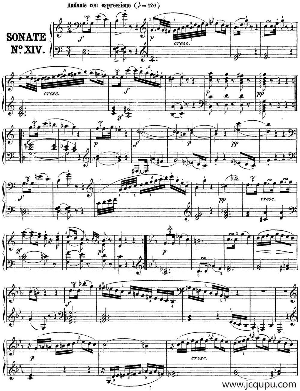 海顿 钢琴奏鸣曲 Hob XVI 48 in C major简谱