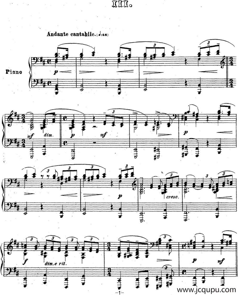 拉赫玛尼诺夫 音乐瞬间 Op.16 No.3 b小调简谱